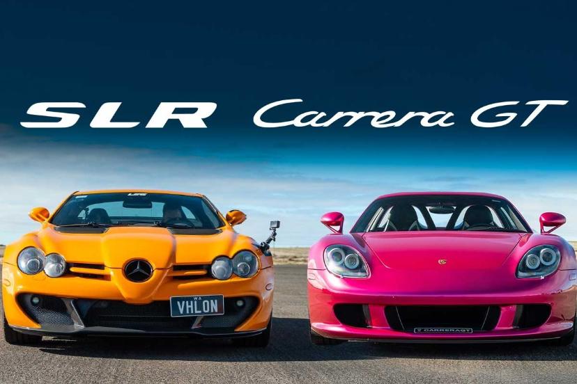 درگ مرسدس SLR و پورشه کاررا GT