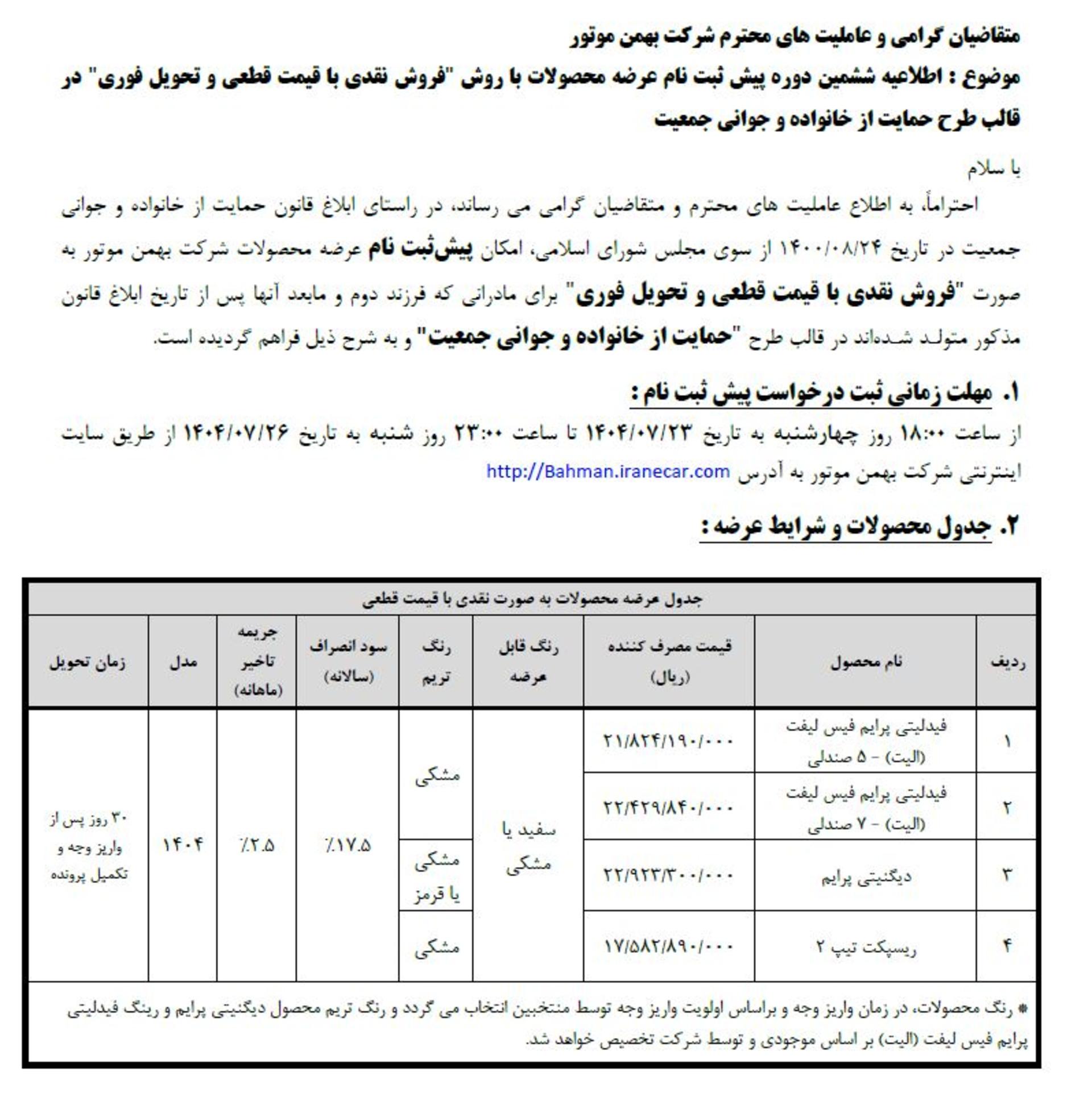 شرایط پیش ثبت نام فیدلیتی، دیگنیتی، ریسپکت ویژه طرح جوانی جمعیت مهر 1404