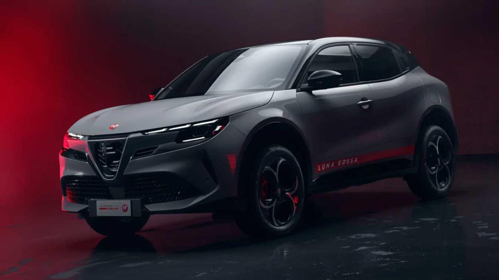 خودرو آلفارومئو (Alfa Romeo) سری لونا روسا با رنگ خاکستری و خطوط قرمز