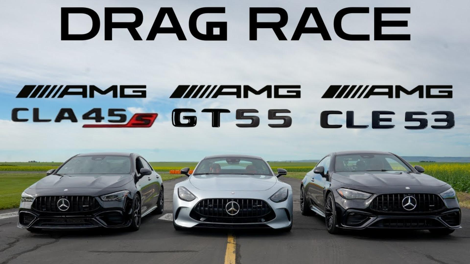 درگ خودروهای مرسدس AMG با مرسدس SLR و پورشه کاررا GT