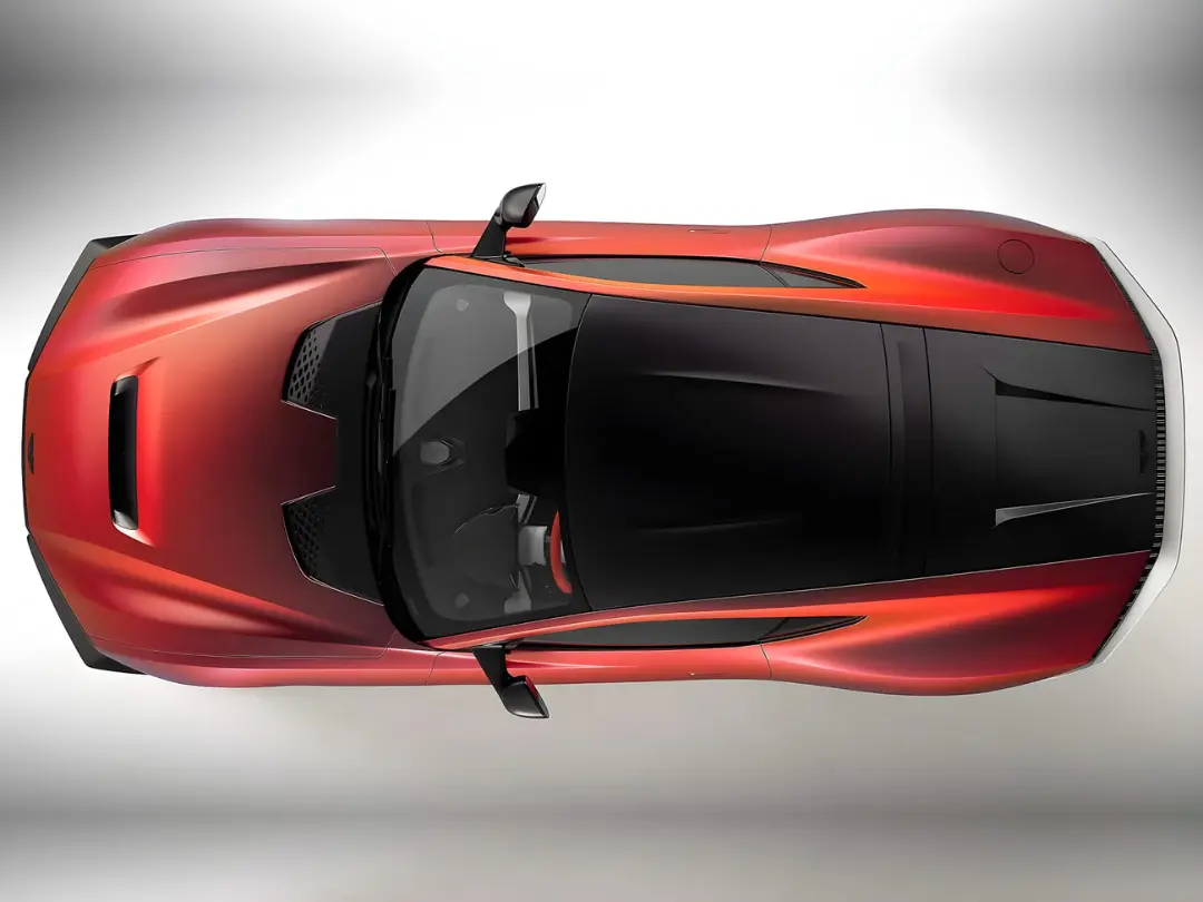 خودرو استون مارتین ولن (Aston Martin ) با رنگ قرمز از نمای بالا