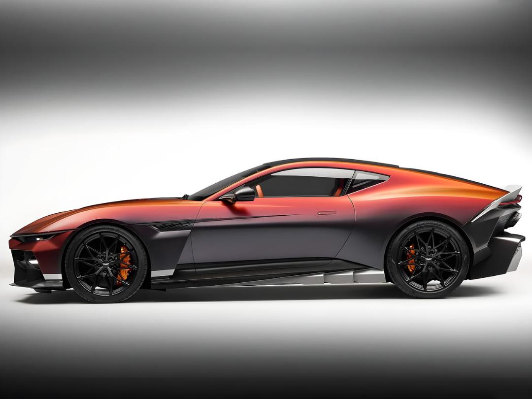 خودرو استون مارتین ولن (Aston Martin ) با رنگ طیفی نارنجی و خاکستری