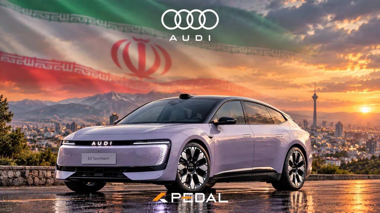 خودرو برقی آئودی E5 اسپرت‌بک (Audi E5 Sportback) در نمای نیم‌رخ