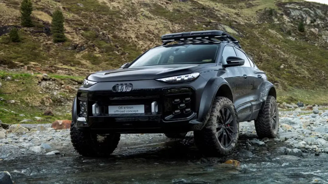 خودرو آفرود مفهومی آئودی (Audi) Q6 e-tron در مسیرهای سنگی