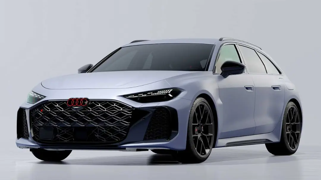 خودروی آئودی (Audi) RS5 نسخه ویژه با رنگ آبی مات و جلوپنجره مشکی