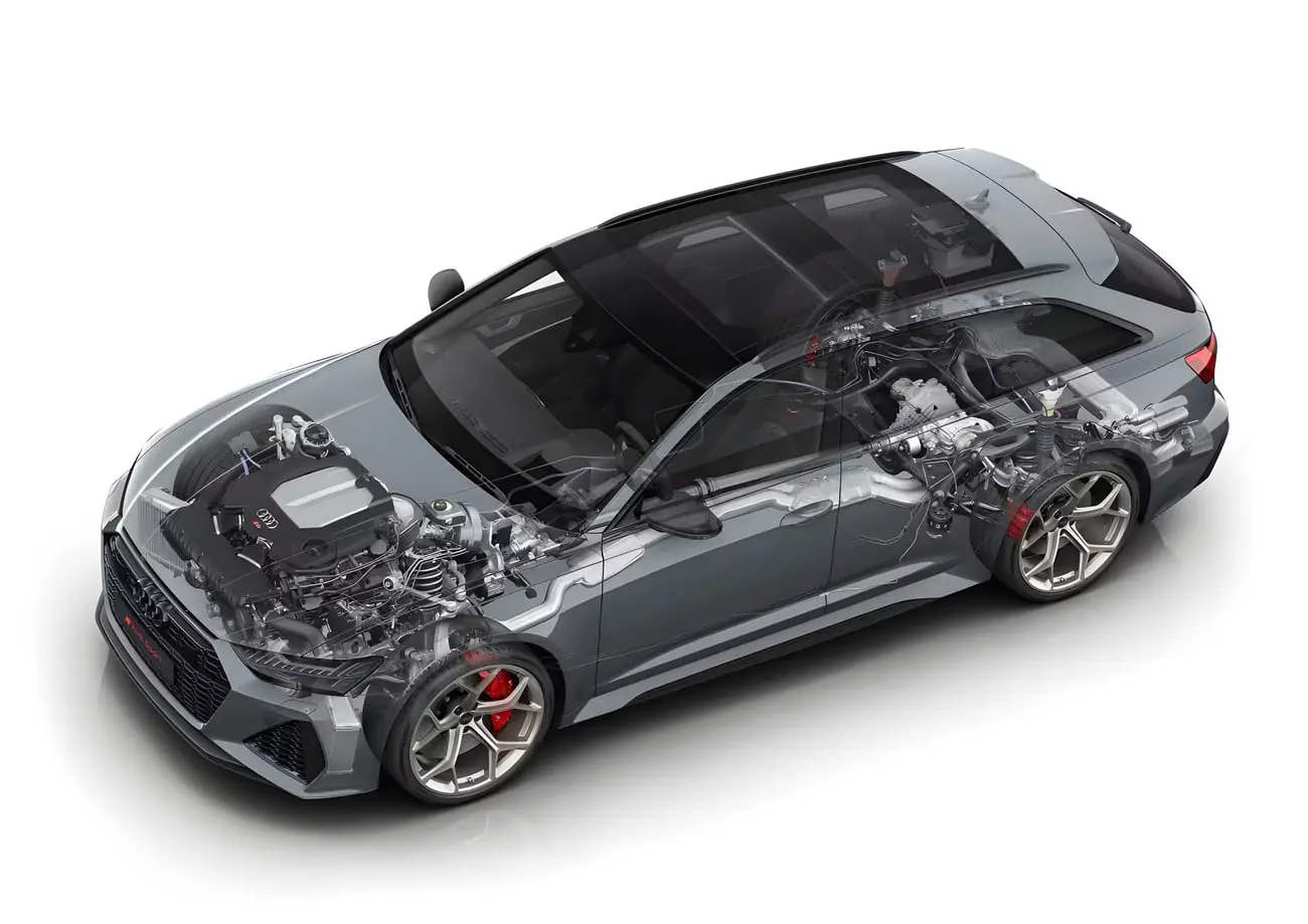 نمای داخلی و قطعات فنی خودروی اسپرت آئودی RS 6 (Audi RS 6) آوانت