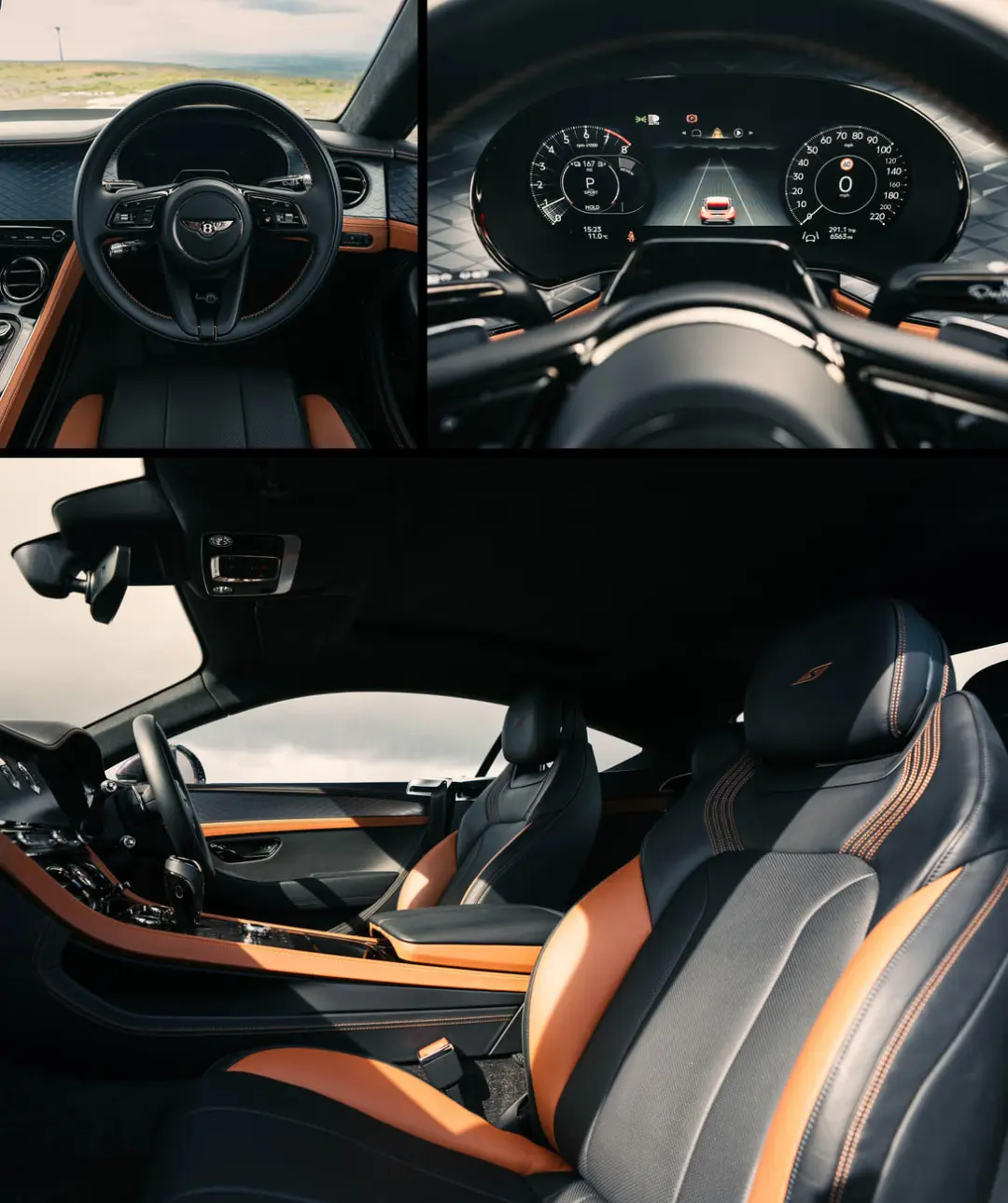 نمای کابین و فرمان خودروی لوکس بنتلی کانتیننتال GT S (Bentley Continental GT S)