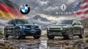 خودروهای برقی بی ام و iX3 (BMW iX3) و ریویان R2 (Rivian R2) در یک فضای کوهستانی