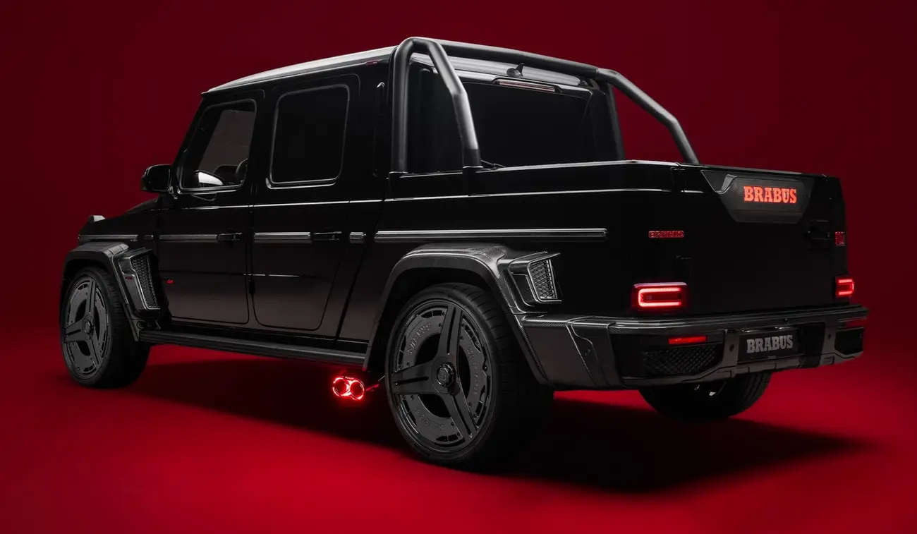 پیکاپ برابوس (Brabus) P 900 راکت ادیشن با بدنه مشکی و رینگ‌های ۲۴ اینچی