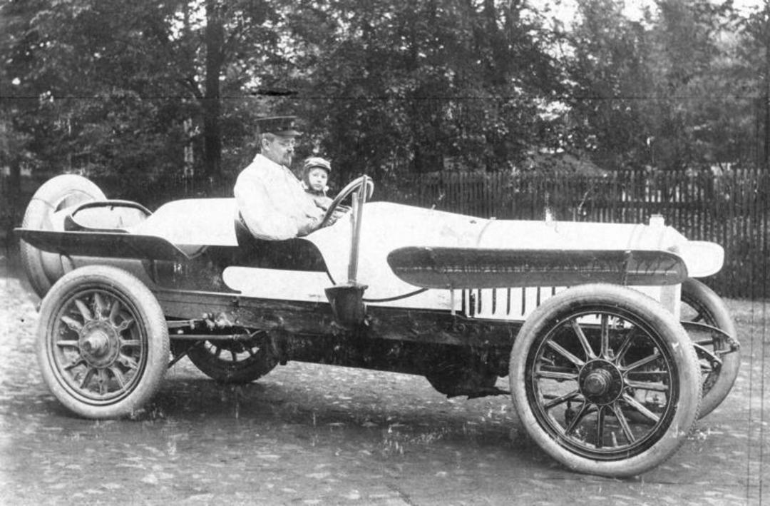 August Horch in a Horch automobile, 1908