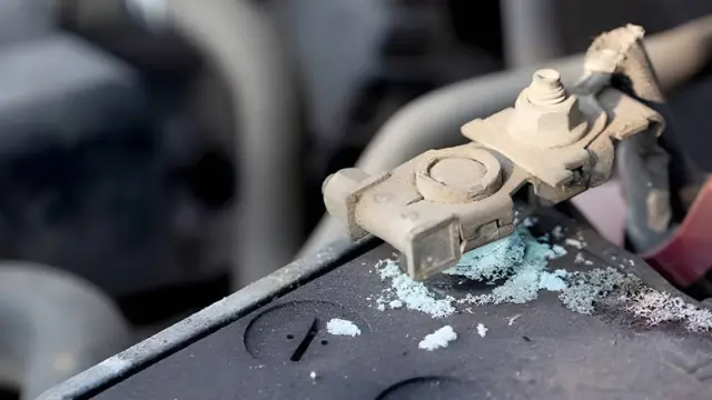 جرم و رسوب سفید رنگ روی قطب باتری خودرو