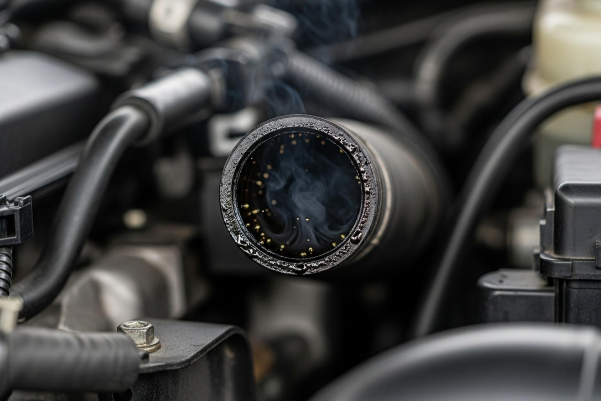 شیلنگ بخار روغن متصل به موتور خودرو