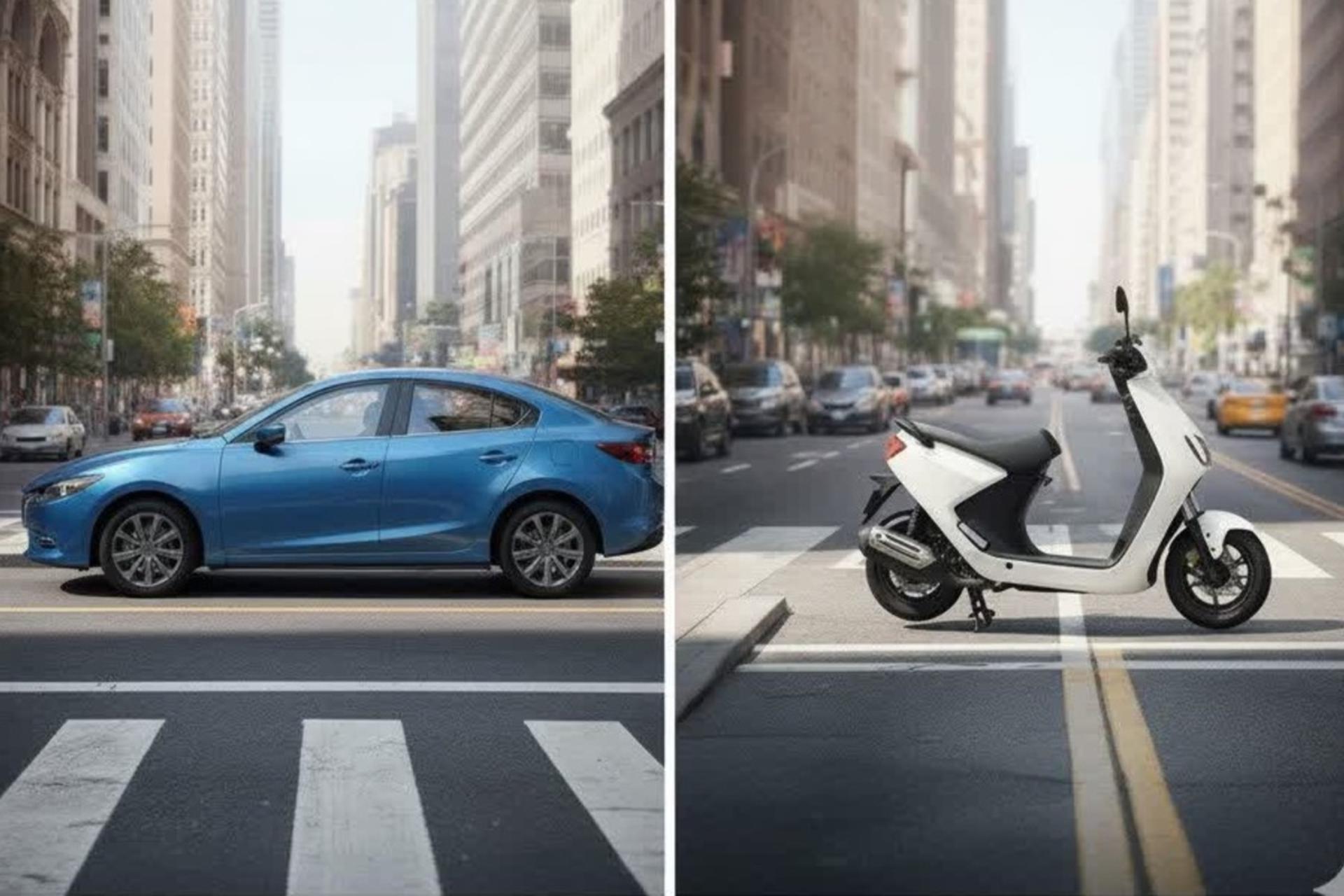 مقایسه خودرو و موتورسیکلت