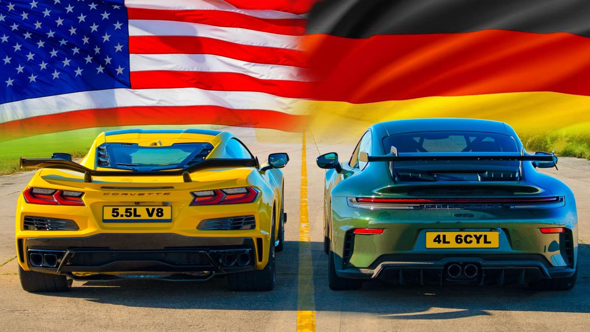 درگ کوروت Z06 و پورشه 911 GT3