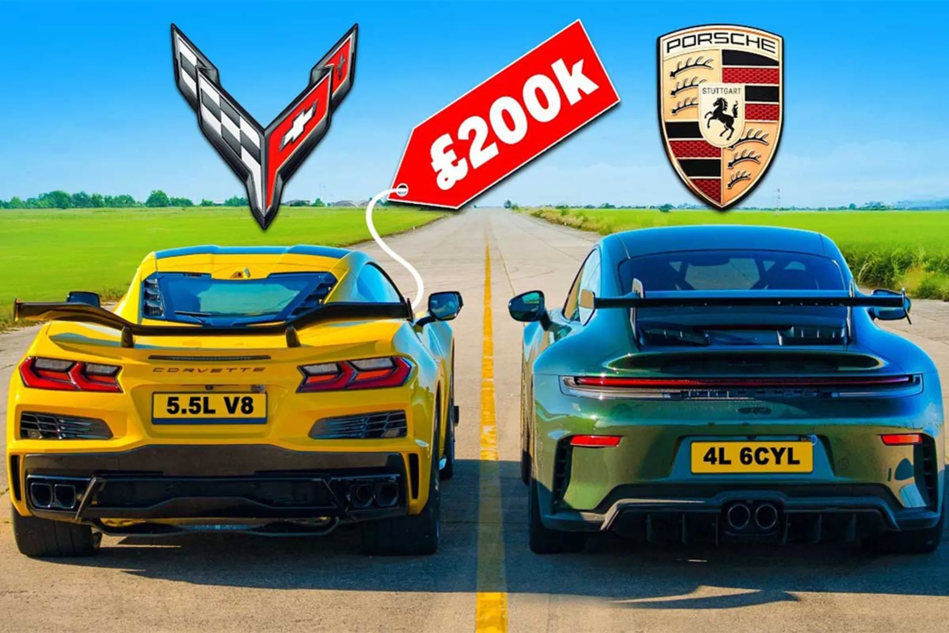 درگ کوروت Z06 و پورشه 911 GT3