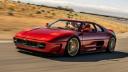 خودروی فراری F355 (Ferrari F355) قرمز رنگ در حال حرکت در پیست