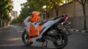 اسکوتر شهری گلکسی CL 150 KLS نیرو موتور با بدنه نارنجی و آبی