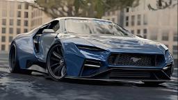 خودرو فورد GT (Ford GT) با طراحی موتور میانی و رنگ آبی