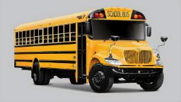 اتوبوس زرد مدرسه (School Bus) با بدنه کلاسیک در مقابل پس‌زمینه ساده