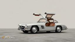 مرسدس بنز ۳۰۰ اس جی (Mercedes-Benz 300SL) با درب‌های بال‌پرنده در استودیو