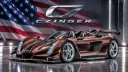 ابرخودروی زینگر 21C اسپایدر (Czinger 21C Spider) با بدنه قهوه‌ای متالیک در استودیو