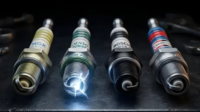 چهار مدل مختلف شمع خودرو از برندهای NGK، Denso، Bosch و Champion