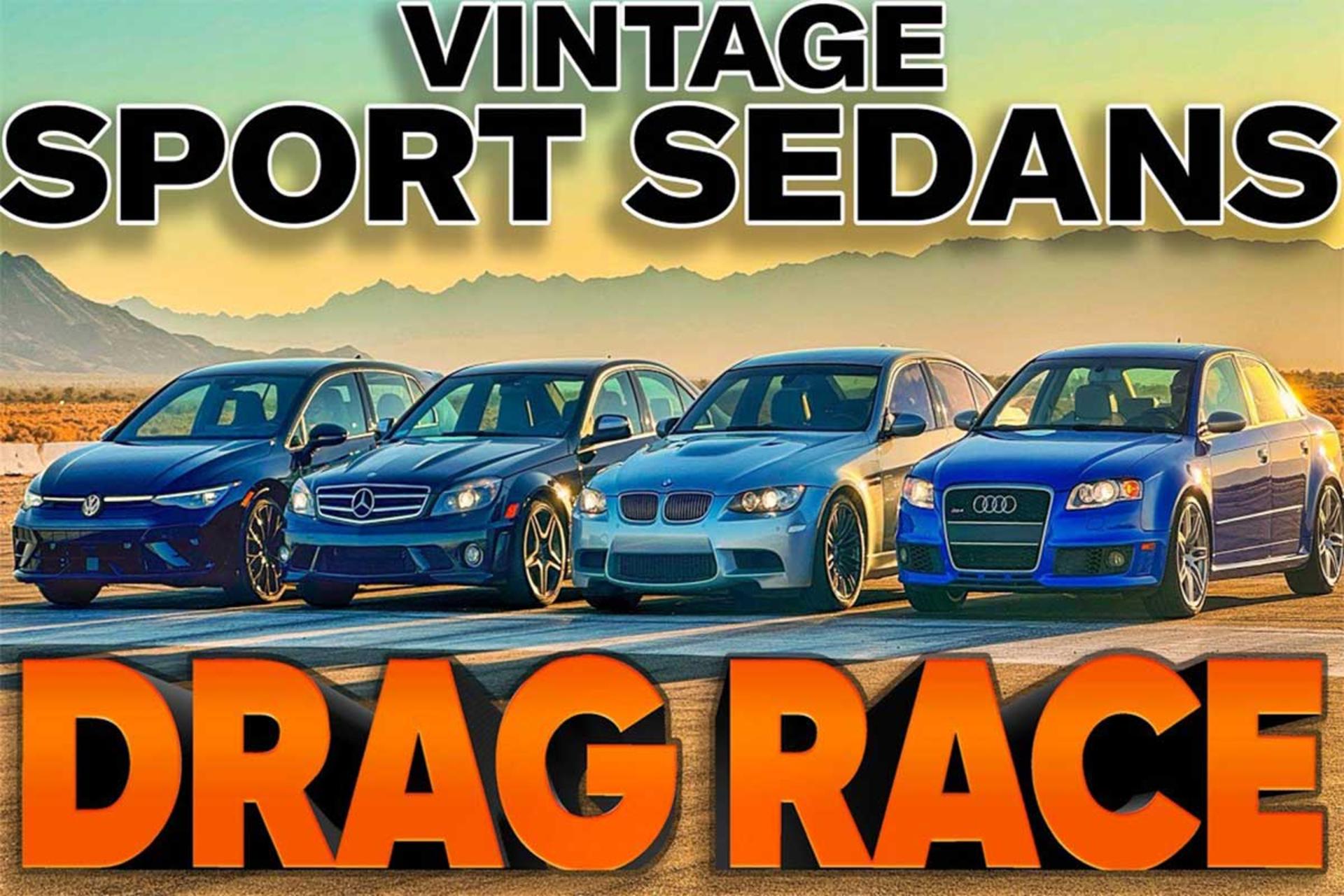 درگ گلف R با سدان‌های اسپرت قدیمی آلمانی