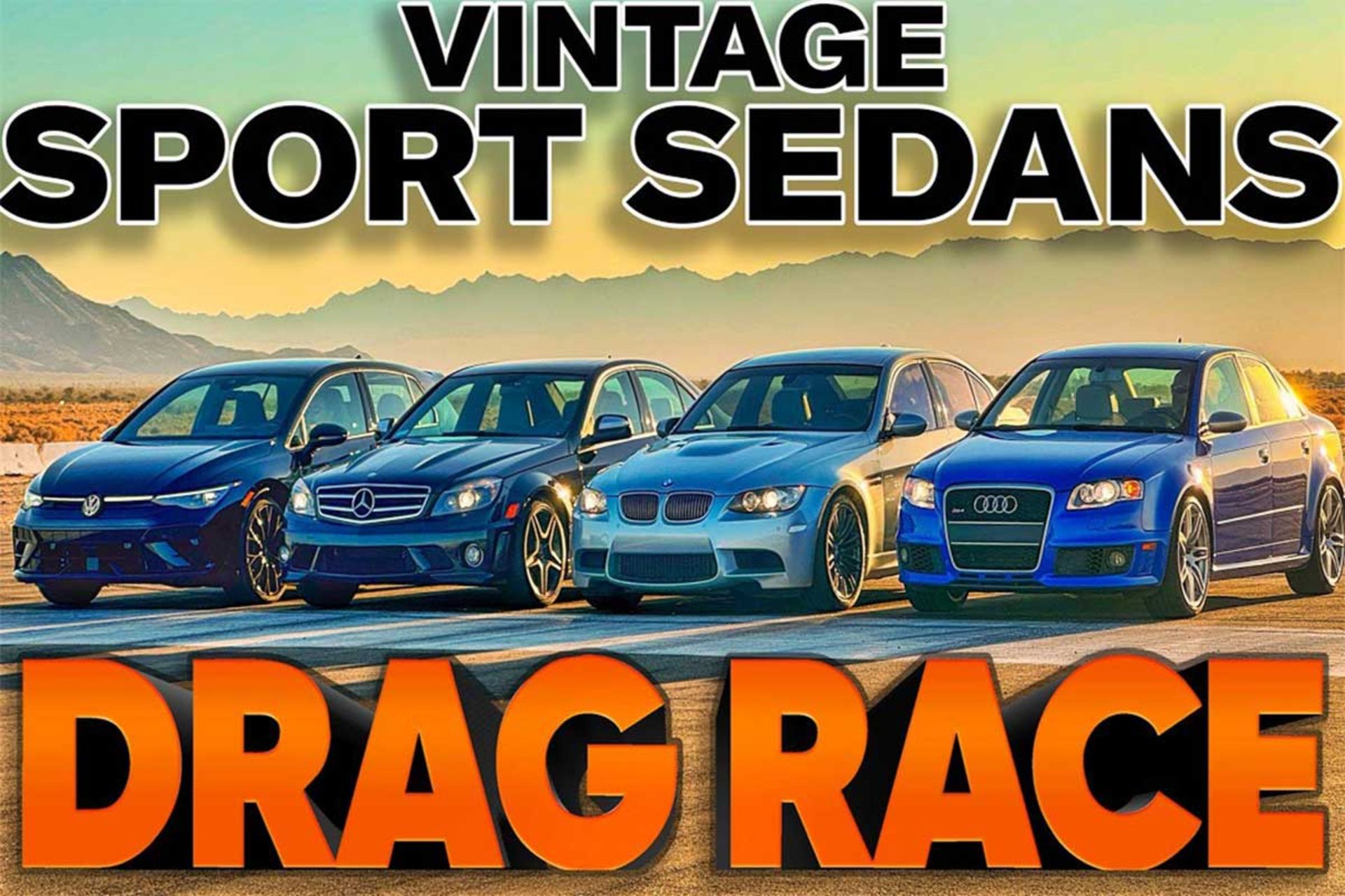 درگ گلف R با سدان‌های اسپرت قدیمی آلمانی