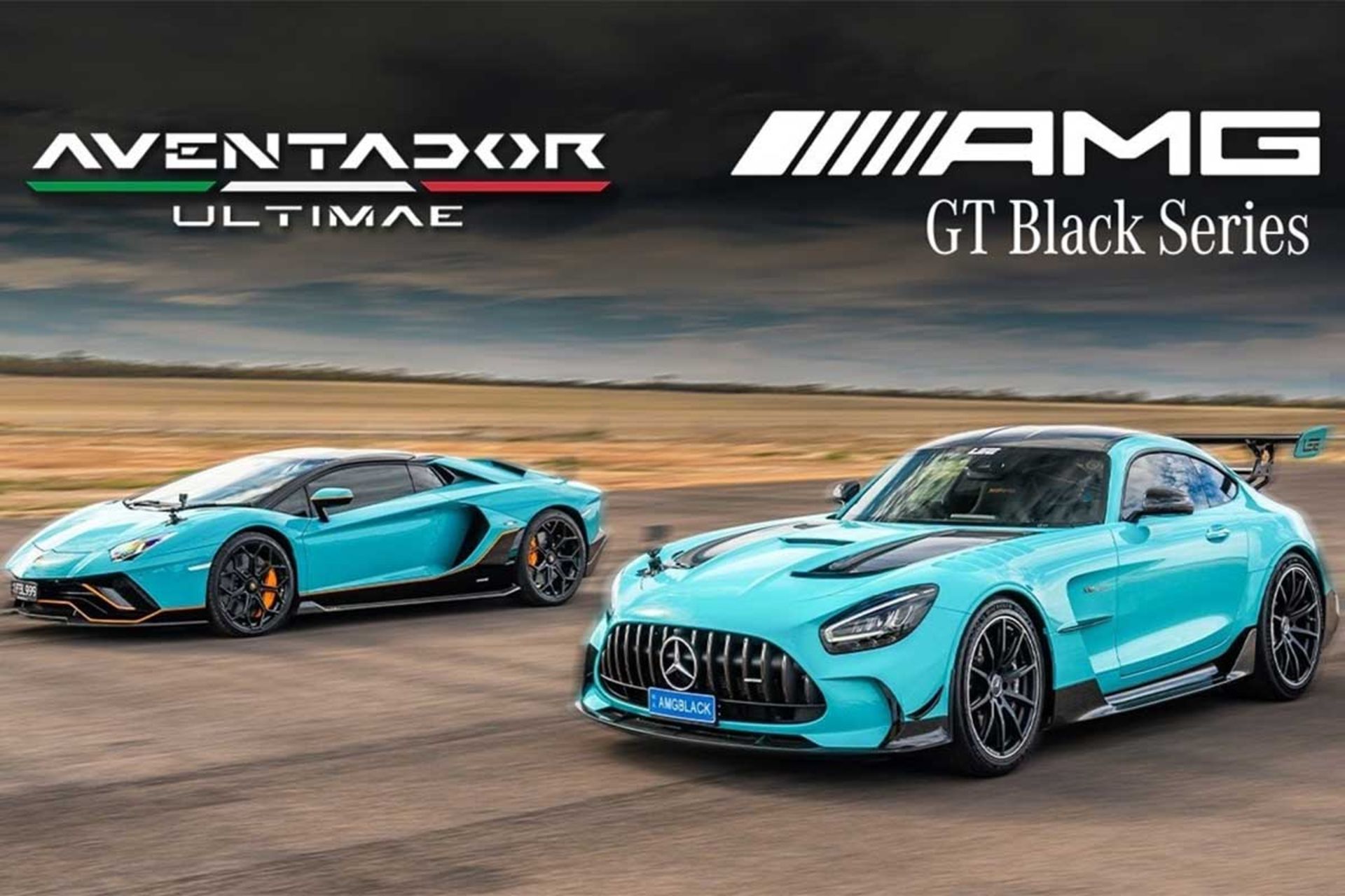 درگ لامبورگینی اونتادور اولتیمائه و مرسدس AMG GT بلک سریز