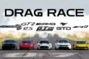 درگ کوروت ZR1 و موستانگ GTD با پورشه و مرسدس