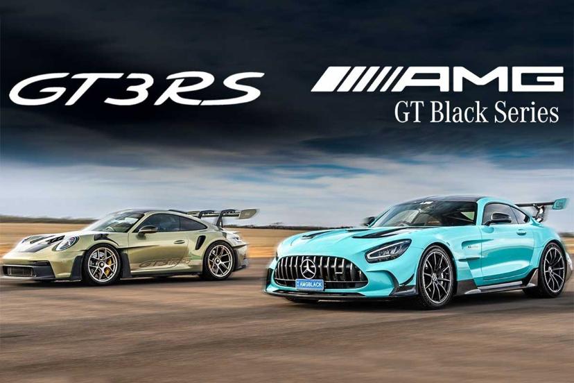 درگ مرسدس AMG GT بلک سریز و پورشه 911 GT3 RS