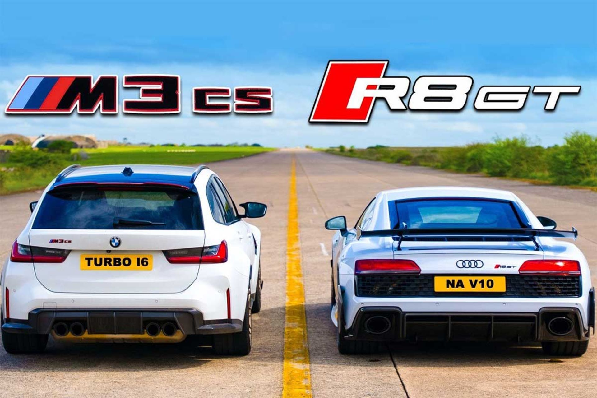 درگ بی‌ام‌و M3 CS و آئودی R8 GT
