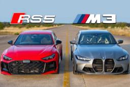 درگ آئودی RS5 جدید با بی‌ام‌و M3