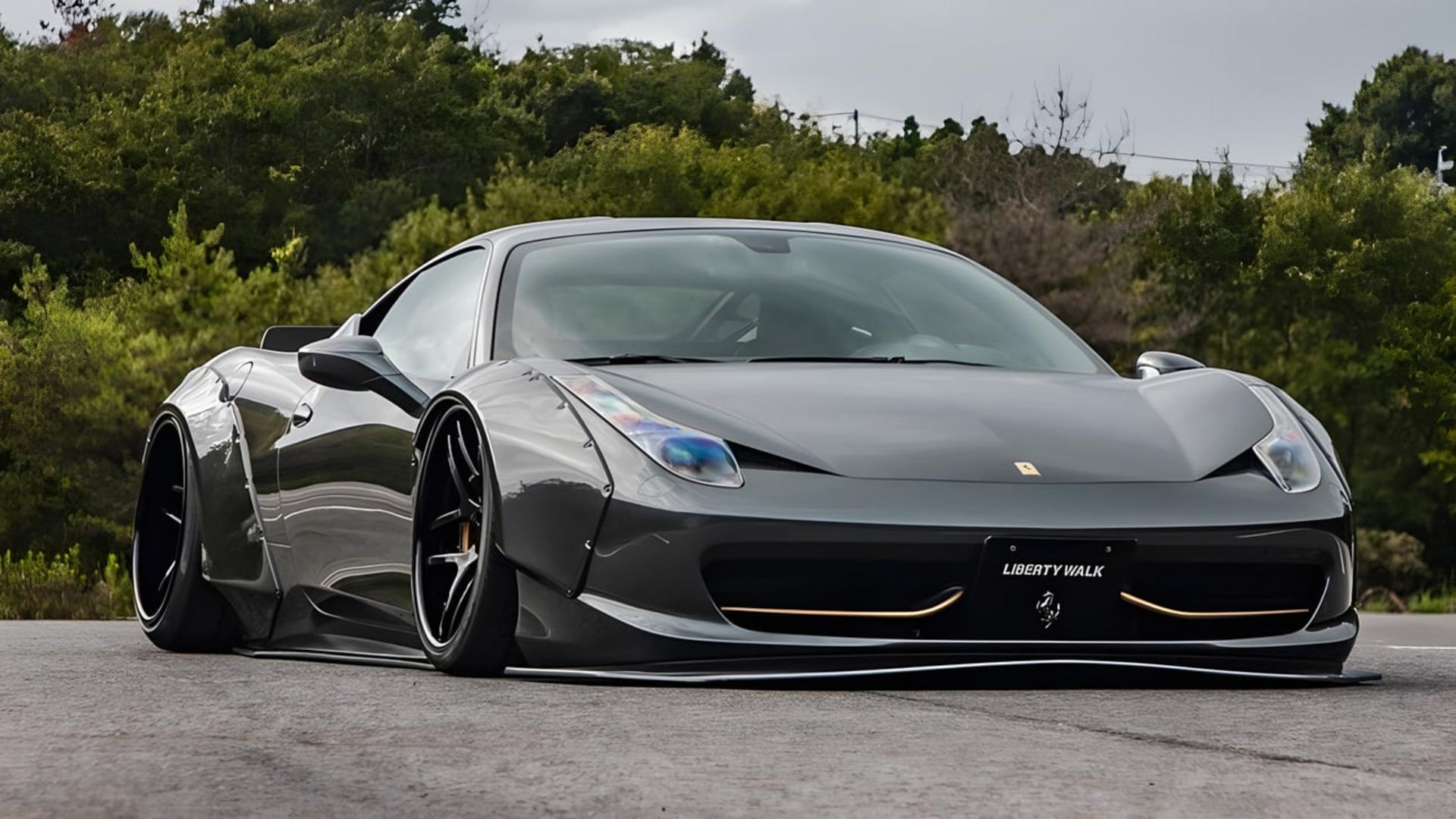خودرو فراری 458 (Ferrari 458) با کیتبدنهی عریض و سیستم تعلیق پایین