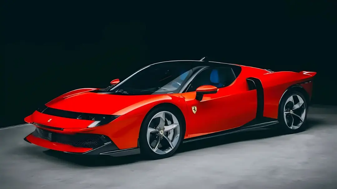 خودرو اسپرت فراری لوچه (Ferrari Luce) با رنگ قرمز در استودیو