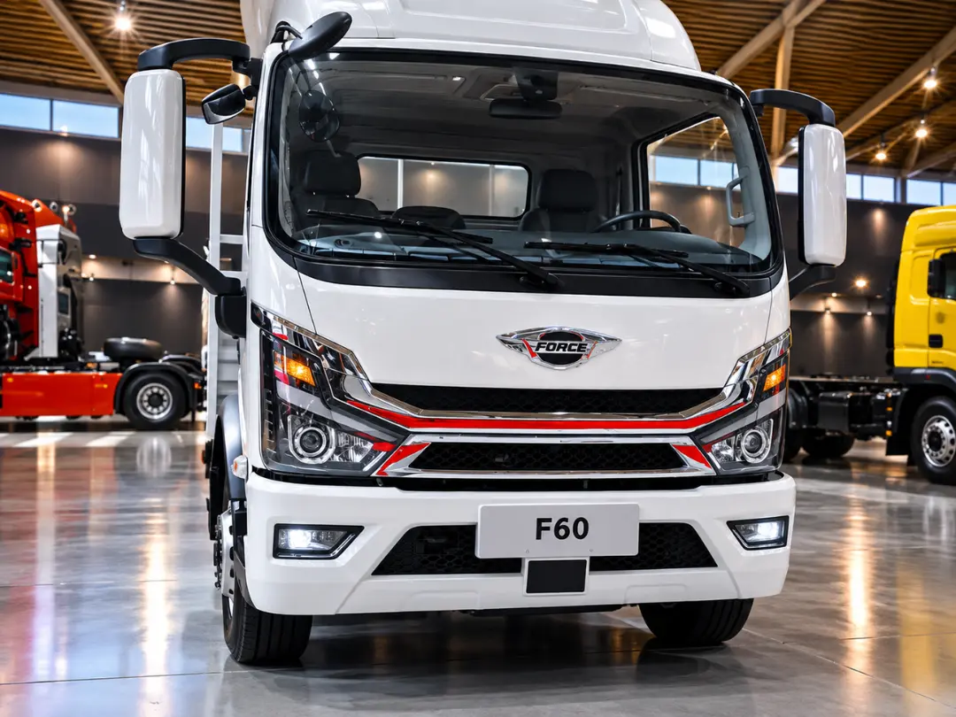 کامیون سفید مدل فورس (Force) F60 در نمایشگاه گروه بهمن