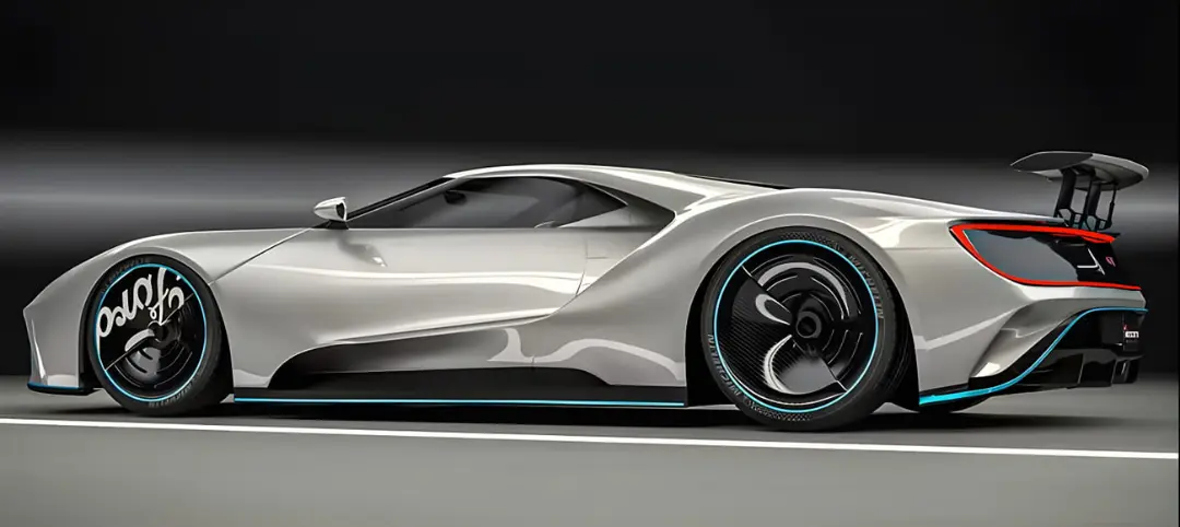 خودروی مفهومی فورد GT (Ford GT) با بدنه نقره‌ای و طراحی آیرودینامیک