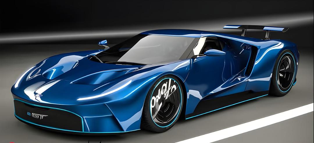 خودرو اسپرت فورد GT (Ford GT) با رنگ آبی متالیک و طراحی آیرودینامیک