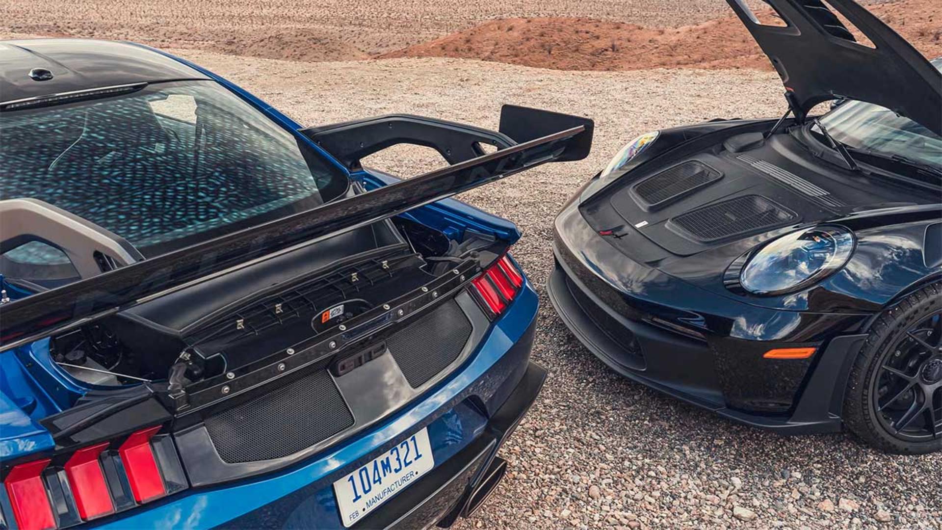 رویارویی فورد موستانگ GTD و پورشه 911 GT3 RS