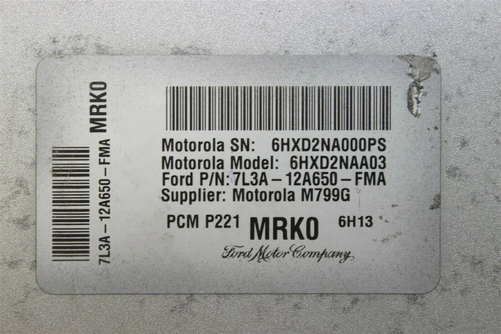 کد فنی قطعه فورد