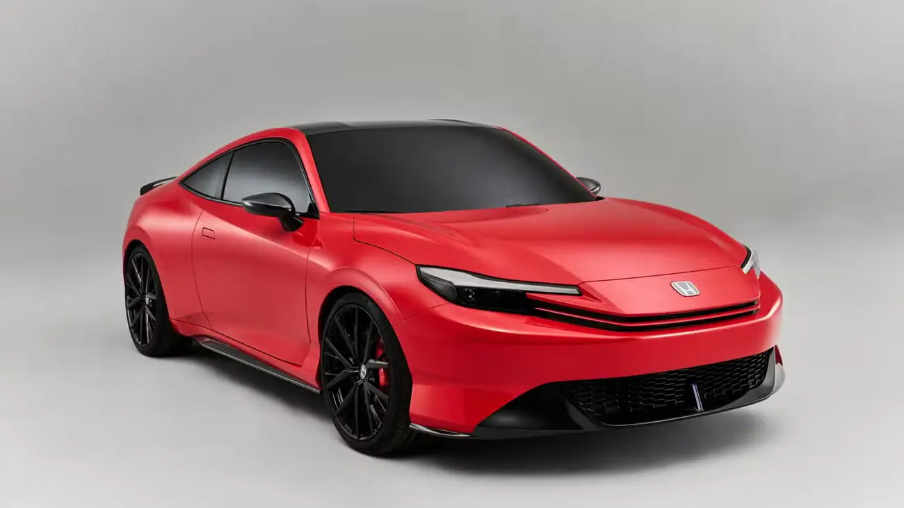 خودرو مفهومی هوندا پرلود (Honda Prelude Concept) قرمز رنگ در نمای جلویی
