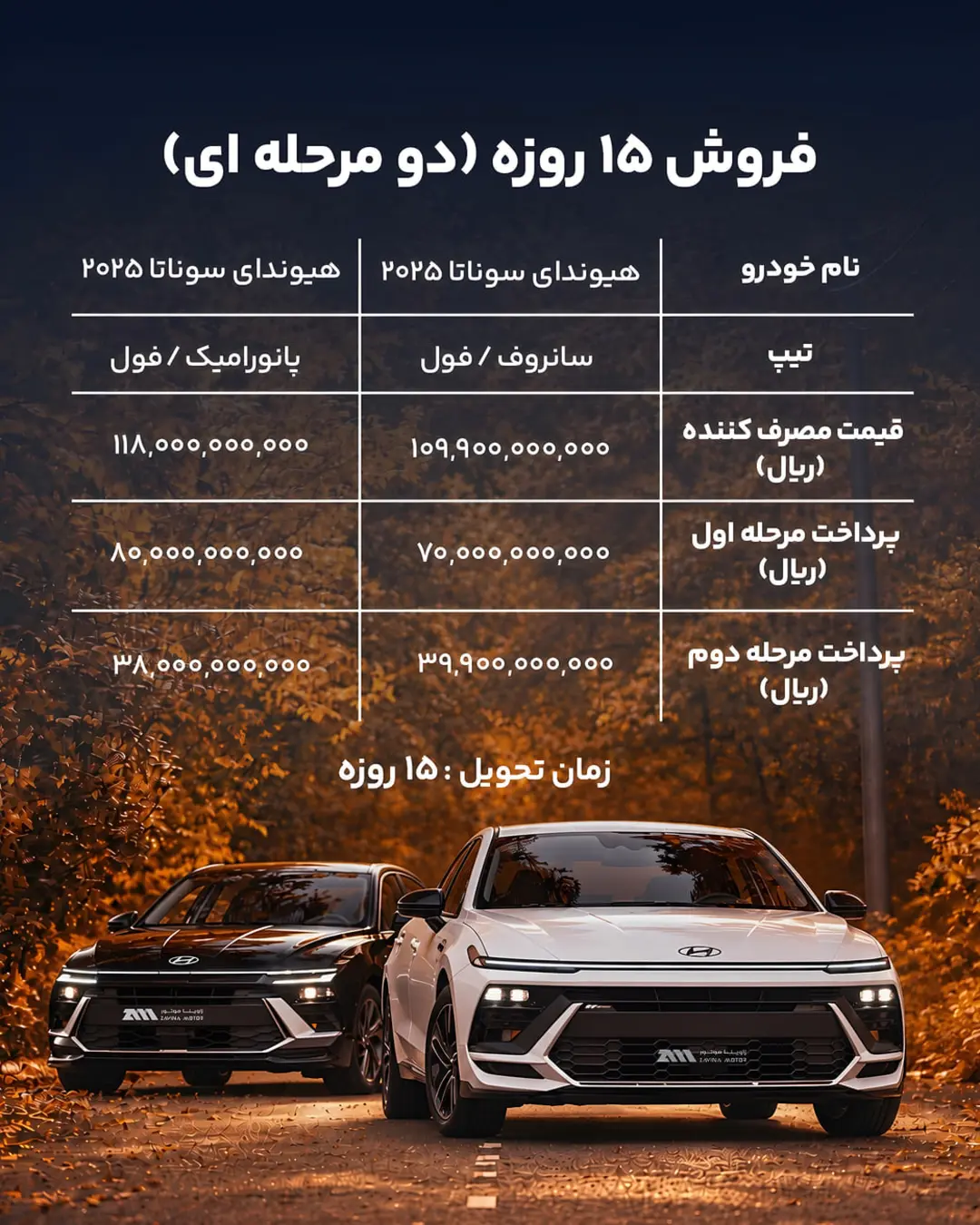خودروهای هیوندای در طرح فروش زاوینا
