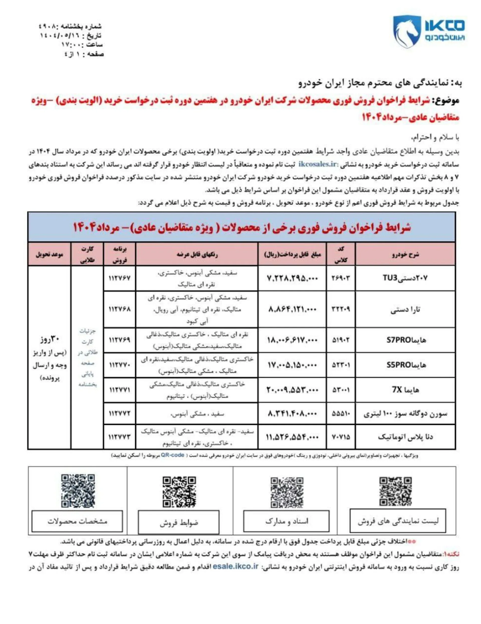 شرایط فروشمرحله هفتم عادی ایران خودرو - مرداد 1404 -3