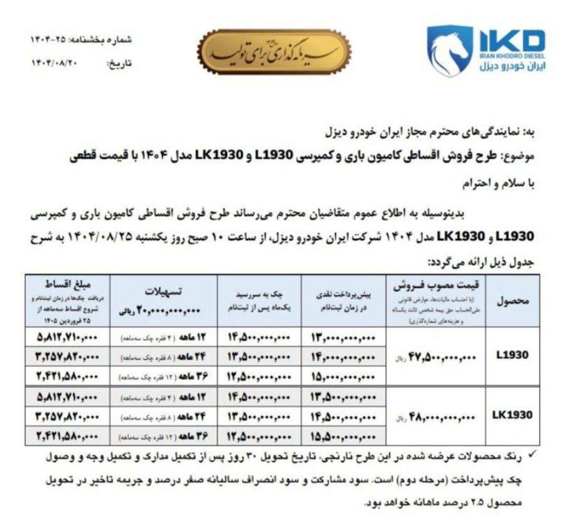 شرایط فروش واگن هود ایران خودرو دیزل آبان 1404 - 1232