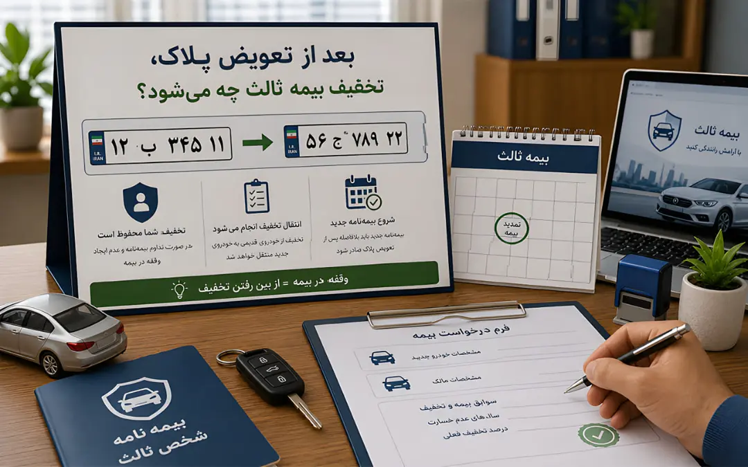 نمای اطلاعات مربوط به انتقال تخفیف بیمه ثالث پس از تعویض پلاک خودرو