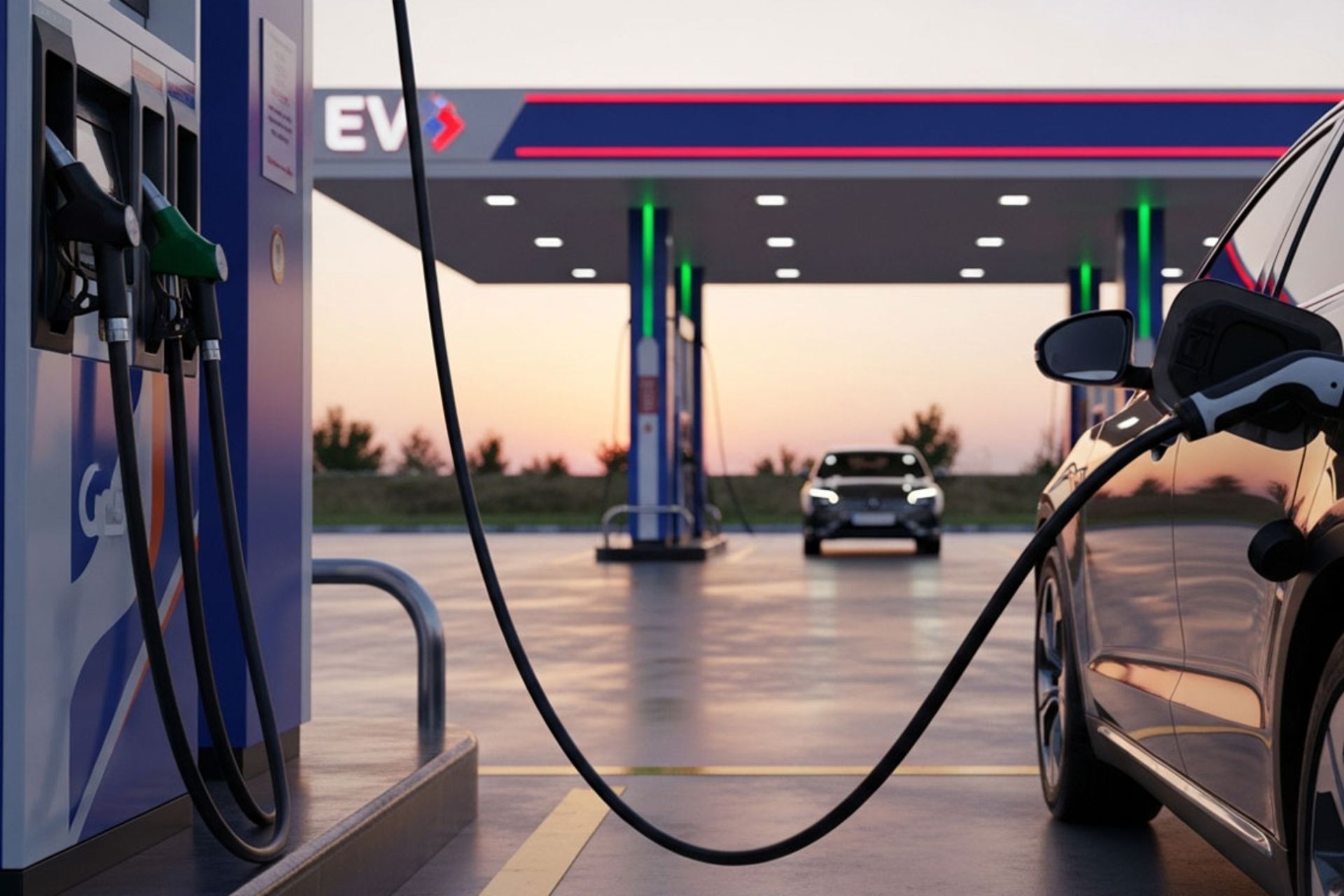 ایستگاه شارژ برقی در پمپ بنزین