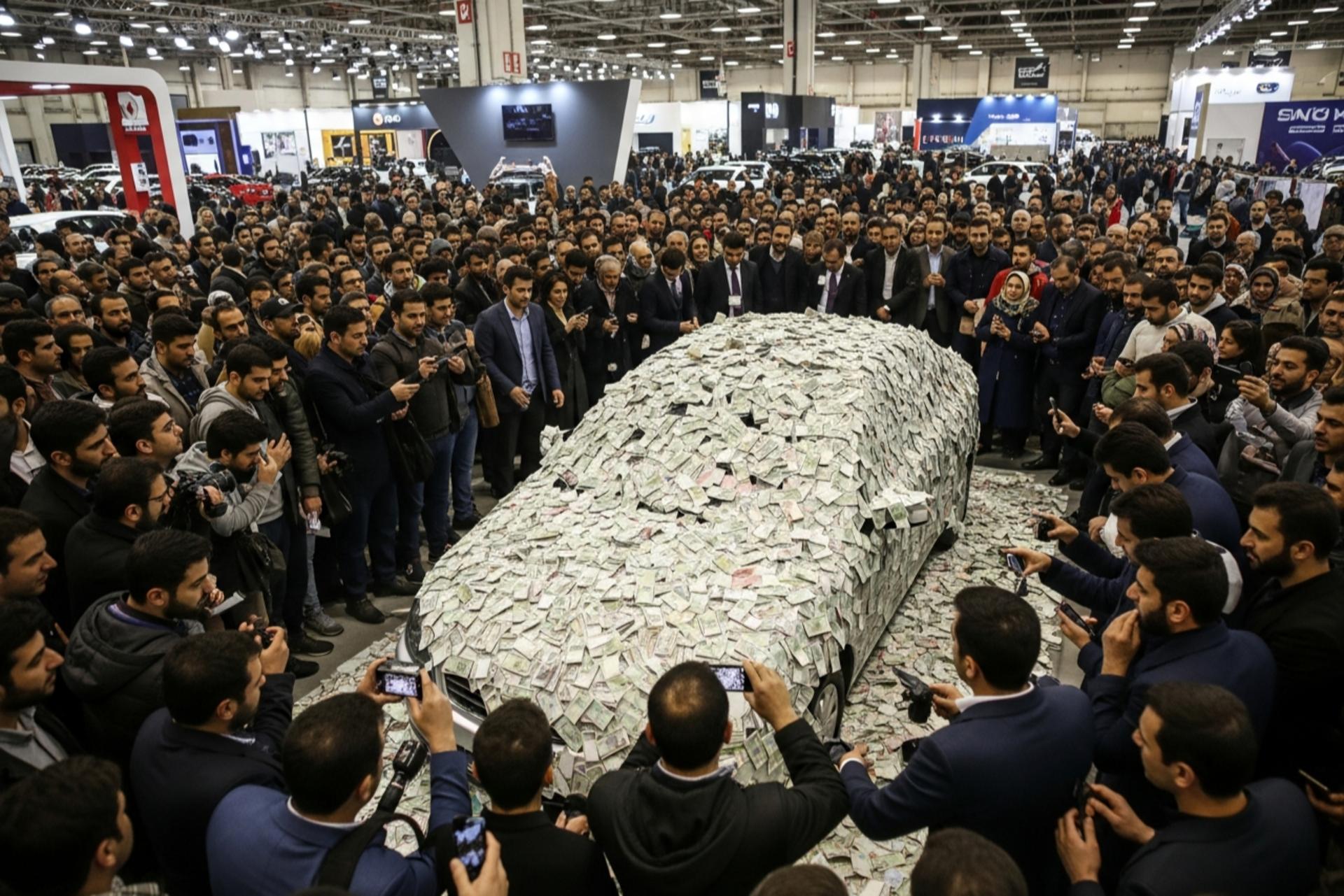 جمعیت میلیونی در صف قرعه کشی خودرو در ایران