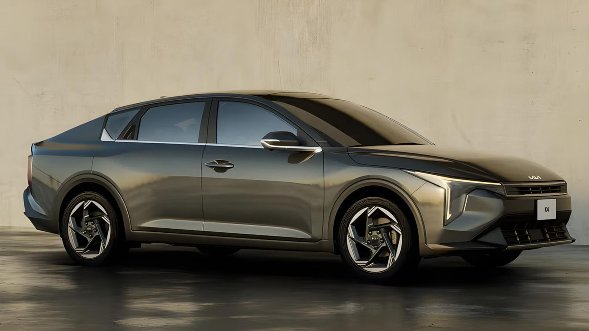 خودرو کیا K4 (Kia K4) سدان با طراحی مدرن و بدنه خاکستری