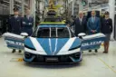 خودرو سوپراسپرت لامبورگینی تمراریو (Lamborghini Temerario) با رنگ و طرح پلیس ایتالیا