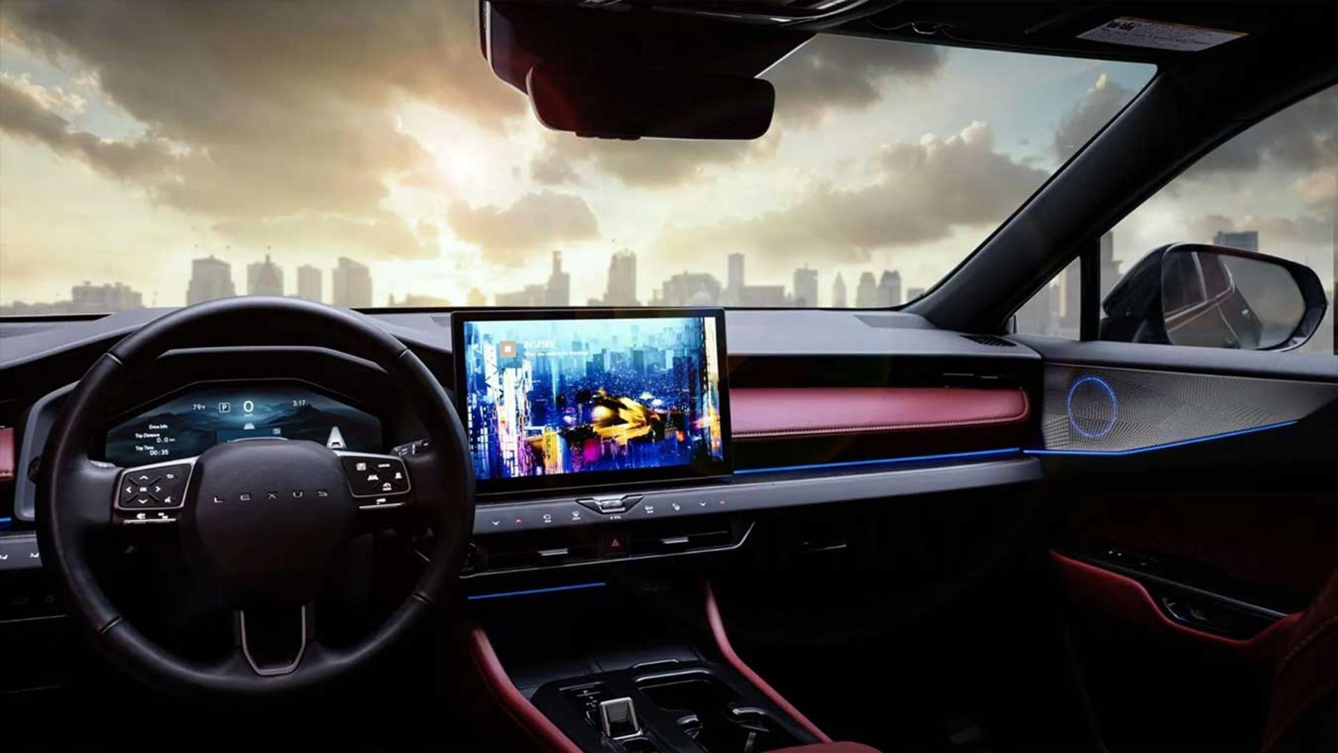 داشبورد و کابین داخلی خودروی لکسوس (Lexus) NX مدل ۲۰۲۷ با نمایشگر بزرگ